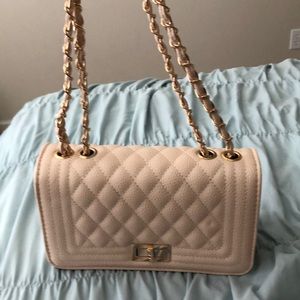 Nude Quilted Shoulder/ Crossbody purse